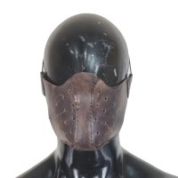 №4325 Мото маска от естествена кожа ръчна изработка, снимка 2 - Аксесоари и консумативи - 42262349