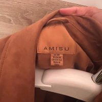 AMISU велурен шлифер, снимка 2 - Шлифери - 41332769