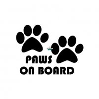 Стикер за кола/автомобил с надпис "Paws on board" Стикери за коли с надпис "Куче на борда", снимка 1 - За кучета - 38635145