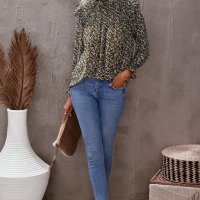 Елегантен дамски топ с флорален принт, снимка 11 - Блузи с дълъг ръкав и пуловери - 40084939