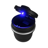 Пепелник с двойно дъно и син диод, универсален, LED, с капак, снимка 2 - Аксесоари и консумативи - 34473406
