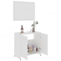 Комплект мебели за баня, бял, ПДЧ, снимка 4 - Шкафове - 38662035