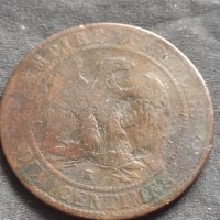 Рядка монета 10 сантима 1855г. Франция Наполеон трети за КОЛЕКЦИЯ 26428, снимка 1 - Нумизматика и бонистика - 42686435