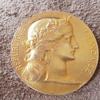 Сребърен позлатен Медал Франция на източното индустриялно общество , снимка 1 - Нумизматика и бонистика - 41343546