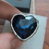 Stainless steel пръстен със син кристал  , снимка 4 - Пръстени - 44373336