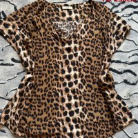 Голяма лятна дамска блуза в животински принт (размер 3ХЛ), снимка 1 - Корсети, бюстиета, топове - 41578432