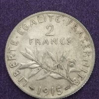 2 франка 1915, снимка 1 - Нумизматика и бонистика - 41482664