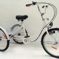 -10% ТЕЛК- 24 цола 6 скорости Нов Триколесен Велосипед с преден фар и заден кош, снимка 9 - Велосипеди - 38425115