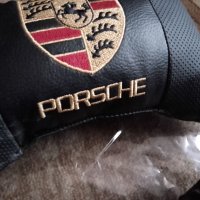 2 броя Кожени възглавнички за седалка с цветно лого и надпис Porsche за кола автомобил джип +подарък, снимка 5 - Аксесоари и консумативи - 39382022