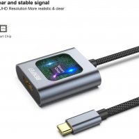 BENFEI USB C към 4К HDMI адаптер, Thunderbolt 3, алуминиев корпус, снимка 5 - Лаптоп аксесоари - 35664506