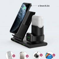 Seneo PA191/ 3 в 1 Безжична зарядна станция за iPhone/Apple Watch/Стойка за зареждане/QI type C, снимка 9 - Безжични зарядни - 38677579