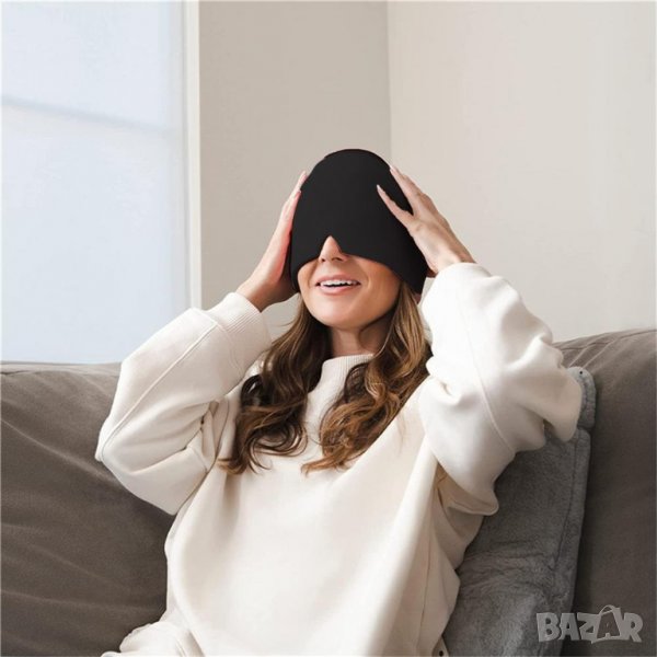 Качулка/шапка/маска за сън и студен компрес при мигрена и болка, снимка 1