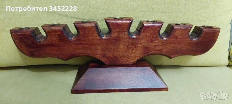 дърворезба свещник за ценители отличен , снимка 1