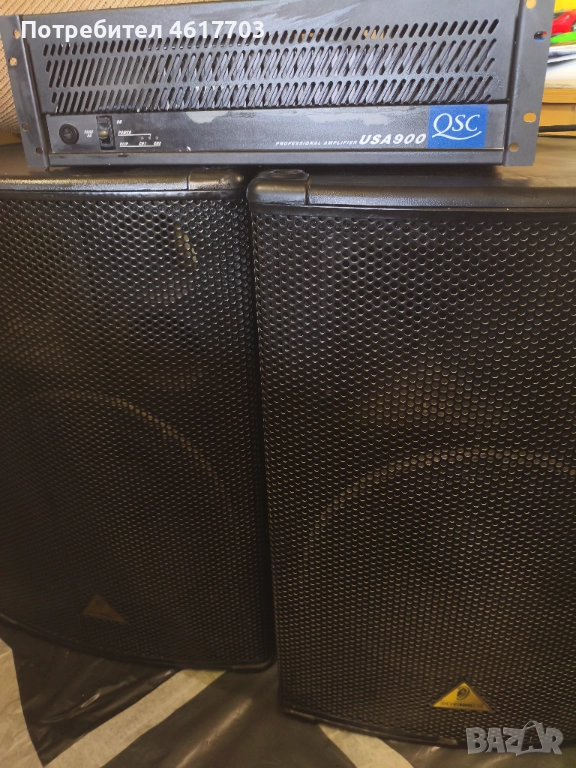 2 броя тонколони и усилвател, снимка 1