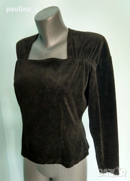 Луксозна дизайнерска блуза от кадифе top "Sandwich" fashion / голям размер , снимка 1