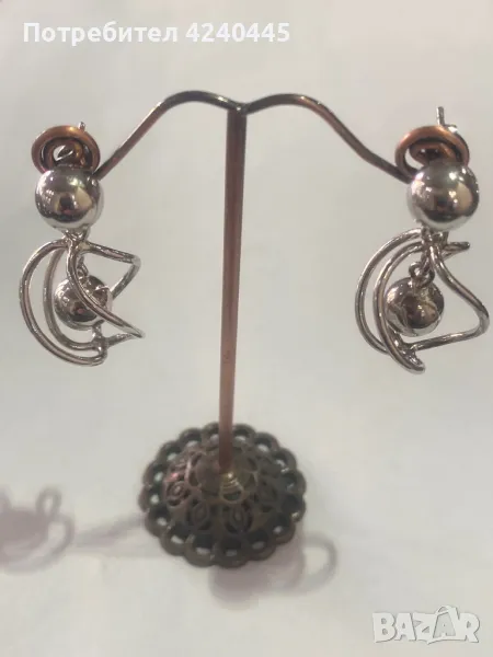 Висящи сребърни обеци, снимка 1