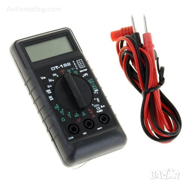 Мултиметър Automat, DT-182, LCD дисплей, Черен, снимка 1