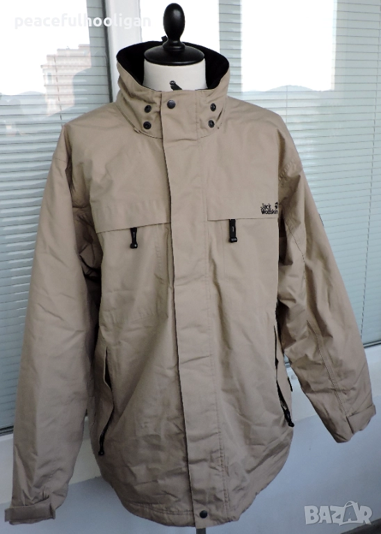 JACK WOLFSKIN Mens Outdoor Full Zipped Lined Beige Jacket UK 44/46 2XL, снимка 1