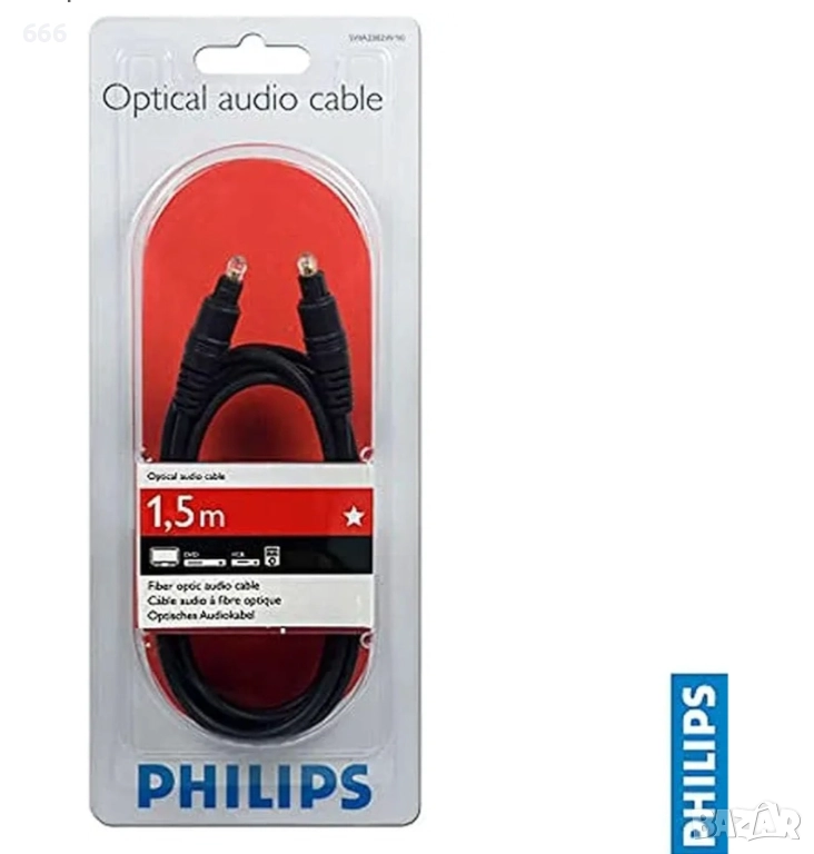 Оптичен аудио кабел 1,5 м, снимка 1