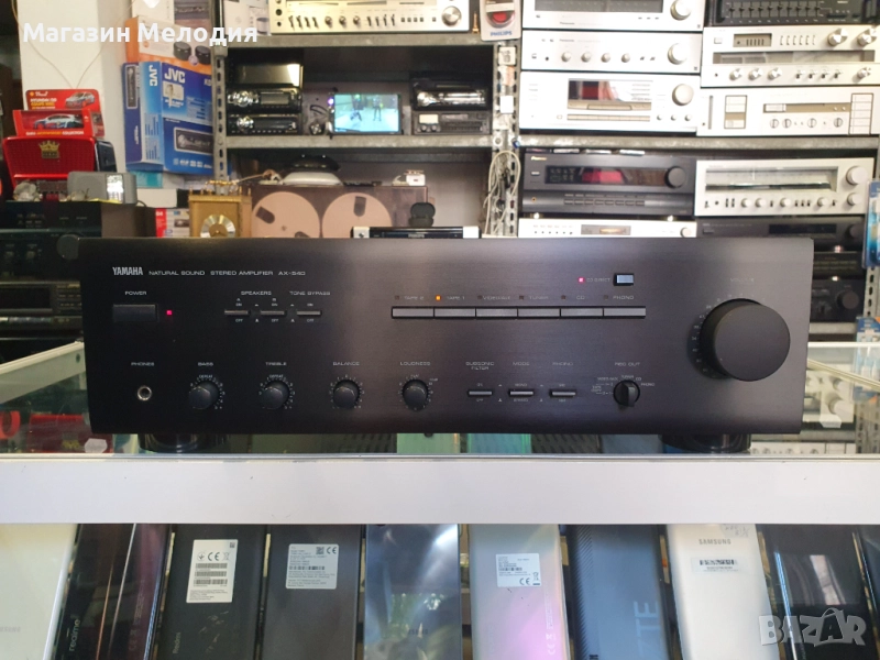 Усилвател Yamaha AX-540 Две по 110 вата на 4 ома. В отлично техническо и визуално състояние., снимка 1