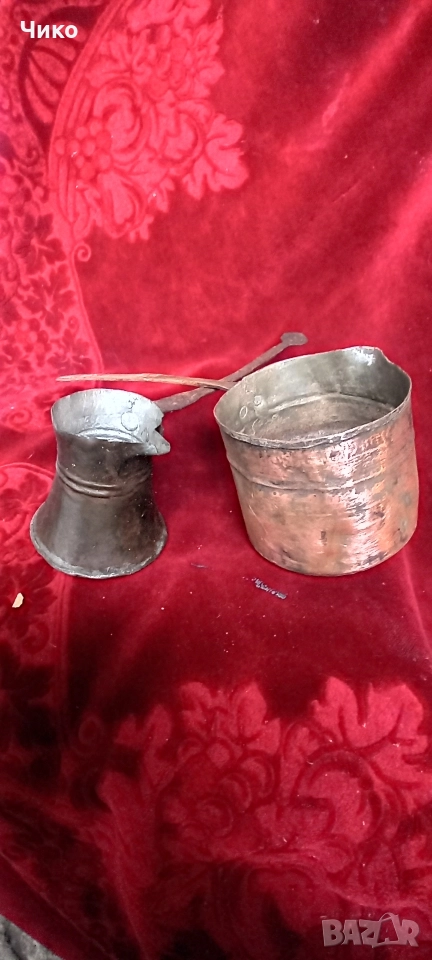 2бр стари здрави медни джезвета, снимка 1