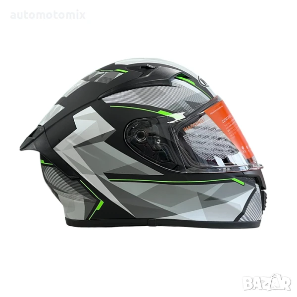 Каска за мотор Matt Black/Green -108-10, снимка 1