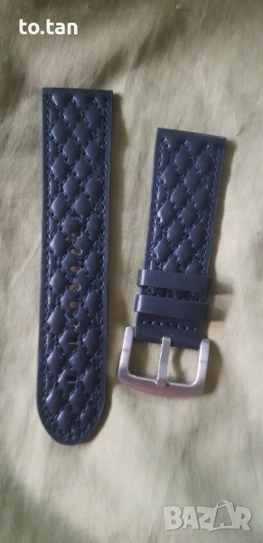 Тъмно синя каишка от естествена кожа 26мм, снимка 1