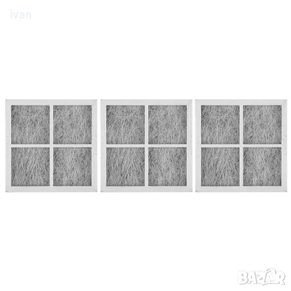 Комплект 3 въздушни филтри за хладилник, Fozuanei, Съвместим с LG LT120F, Carbon, 80x80x8mm, снимка 1