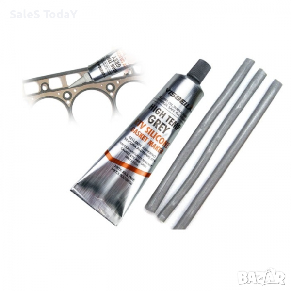 Силикон за гарнитури, сив, 85мл.,дърво , метал, гума, пластмаса, стъкло, снимка 1