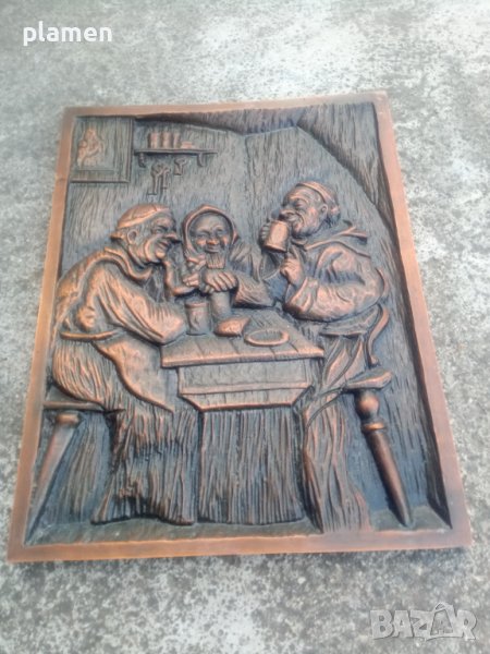 Масивна медна релефна картина 4.1 килограма, снимка 1