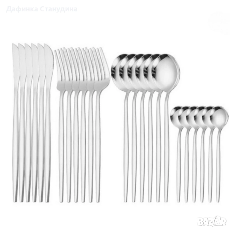Комплект прибори за хранене от 24 части с луксозен дизайн и магнитна кутия, снимка 1