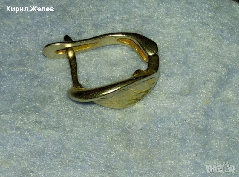 КРАСИВА ЛИСТОВИДНА СРЕБЪРНА ОБЕЦА СРЕБРО 925 с АНГЛИЙСКИ ТИП ЗАКОПЧАВАНЕ 40081, снимка 1