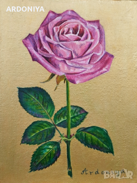 Картина Роза маслени бои, снимка 1