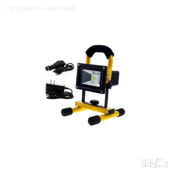 АКУМУЛАТОРЕН LED ПРОЖЕКТОР 10 ИЛИ 20W НА СТОЙКА, снимка 1