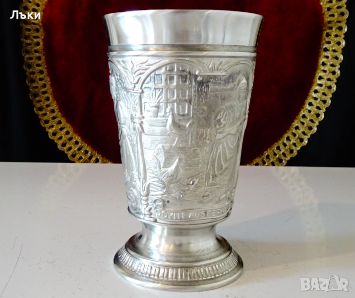 Калаен бокал,чаша за вино с картини на Hans Thoma. , снимка 1