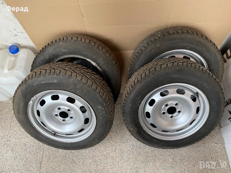 4бр Зимни гуми с железни джанти 185/65/15 5х100 15 5x100, снимка 1