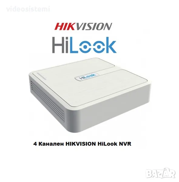 4 Канален HIKVISION HiLook NVR 6Mpx 1U Мрежов Рекордер за IP камери, снимка 1