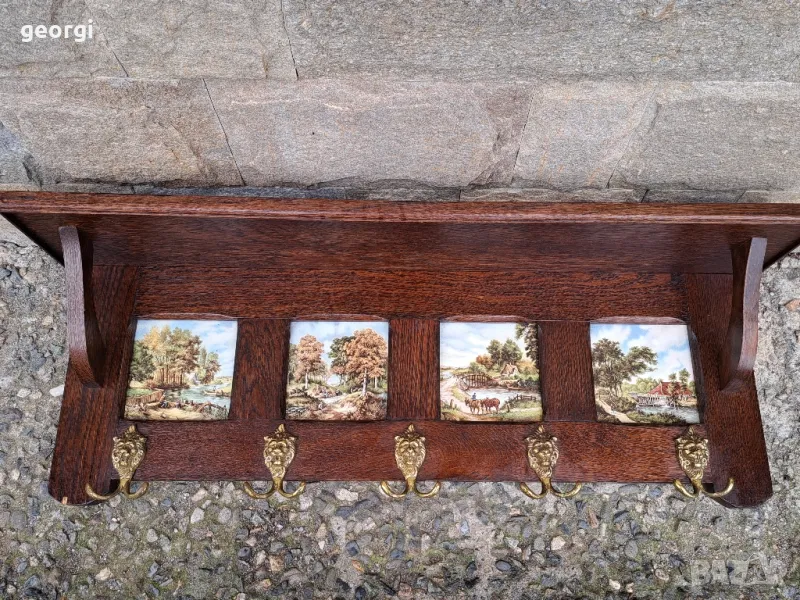 ретро дървена закачалка, снимка 1