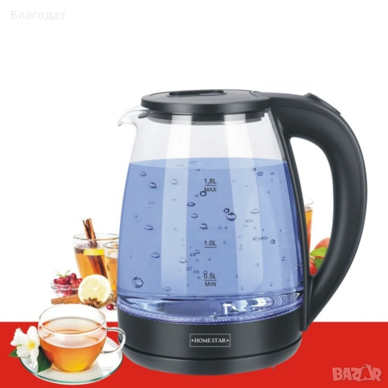 Електрическа кана Homestar с мощност 1500W и капацитет 1,8 литра, снимка 1