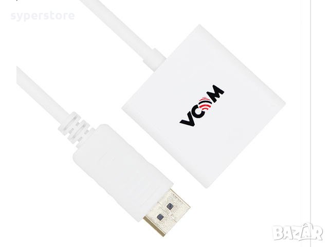 Преходник Адаптер от DP Мъжки към HDMI Женски 0.15m VCom SS001177 Adapter DP-M to HDMI F, снимка 1