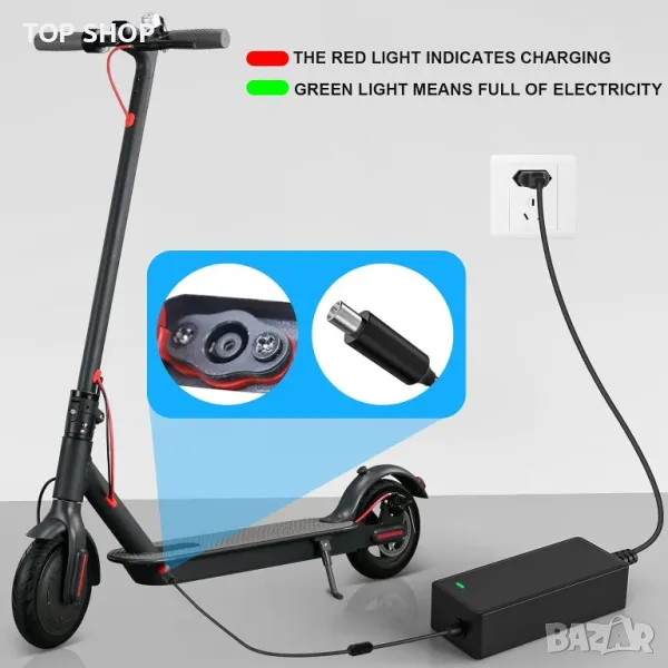 Mezelon® 42V 2A зарядно устройство за електрически скутери Xiaomi и Segway Ninebot, снимка 1