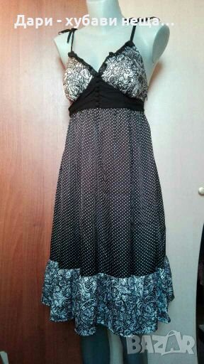 Рокля от сатен, на точки и цветя👗🍀S,M👗🍀арт.2026, снимка 1