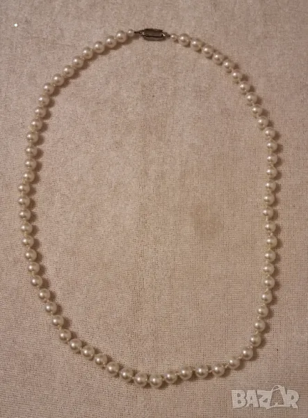 Перлена огърлица със сребарна закопчалка , снимка 1