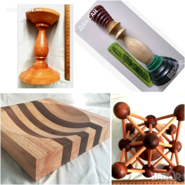 дървени мозайка бонбониери свещници , снимка 1