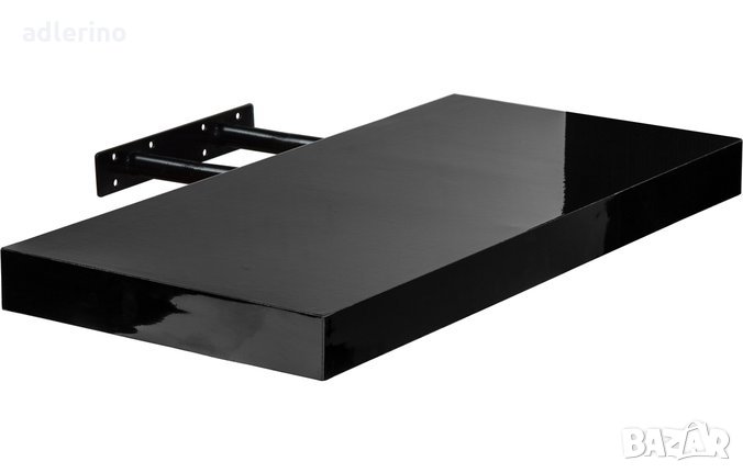 Стеннен рафт "Volto", рафт за стена, 70 см, черен гланц, снимка 1