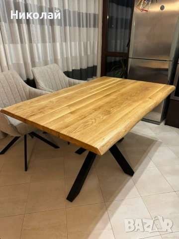 Трапезна маса масив и желязо , снимка 14 - Маси - 53541765