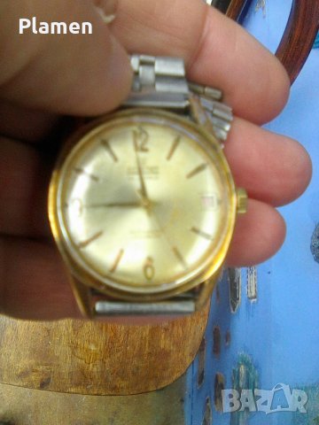 Стар мъжки швейцарски позлатен часовник Алайн автоматик
