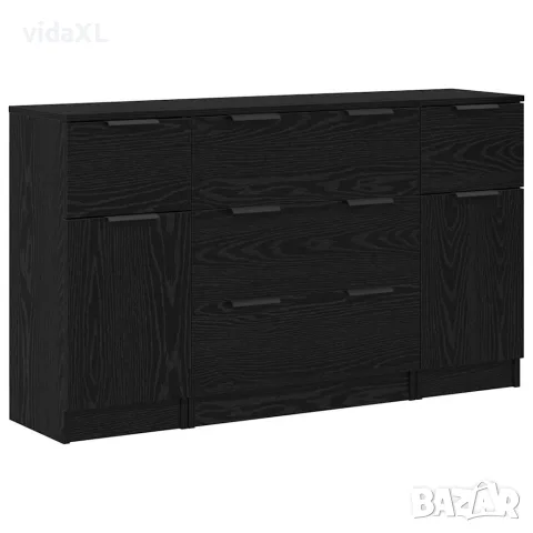 vidaXL Служебен шкаф 3 бр. Черния дъб 121 x 30 x 70 см