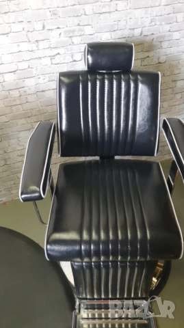 Бръснарски стол Cut - черен, снимка 2 - Бръснарски столове - 44598286