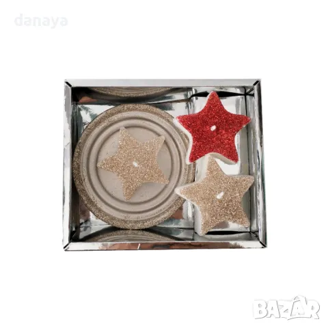 5291 Комплект коледни свещи в подаръчна опаковка, снимка 5 - Декорация за дома - 47579415